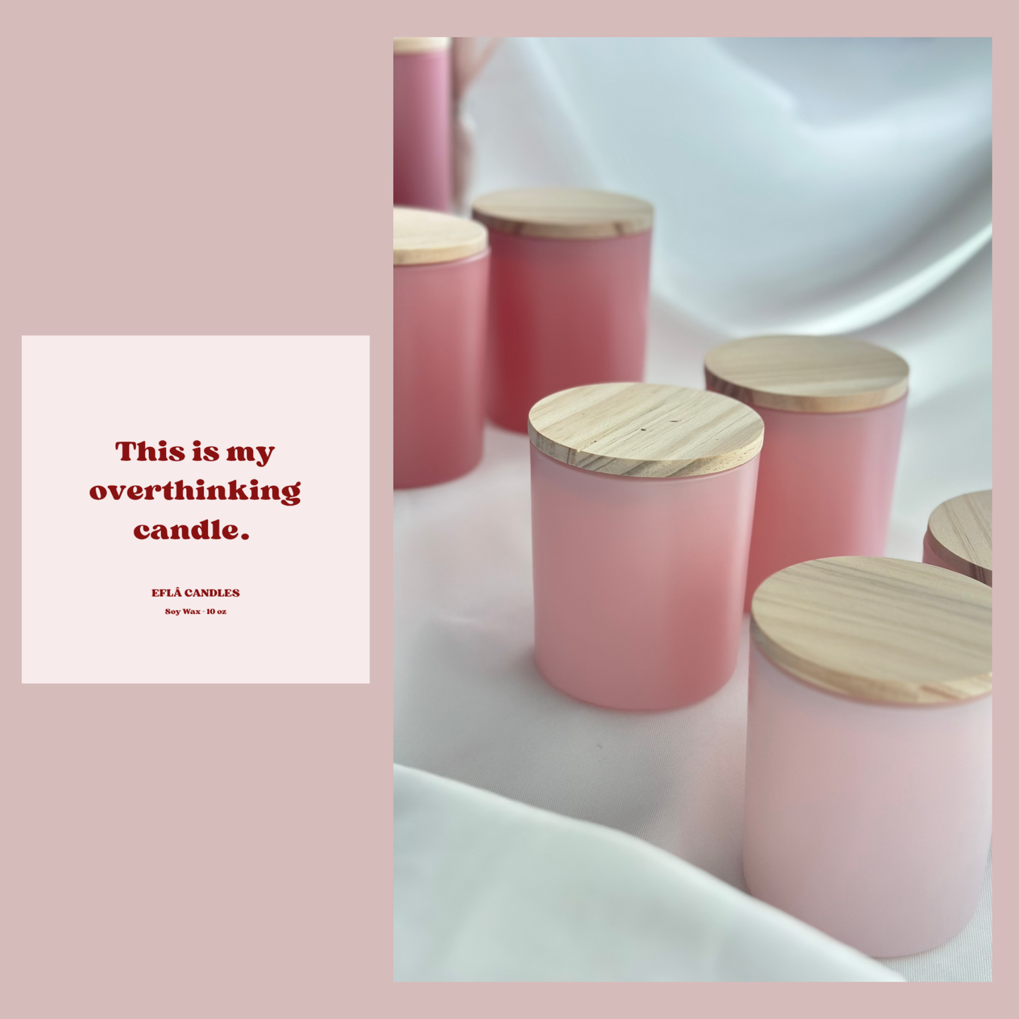 “This Is My Overthinking Candle” – Anxiety Relief Soy Candle | Calming Scent | Choose Scent & Jar