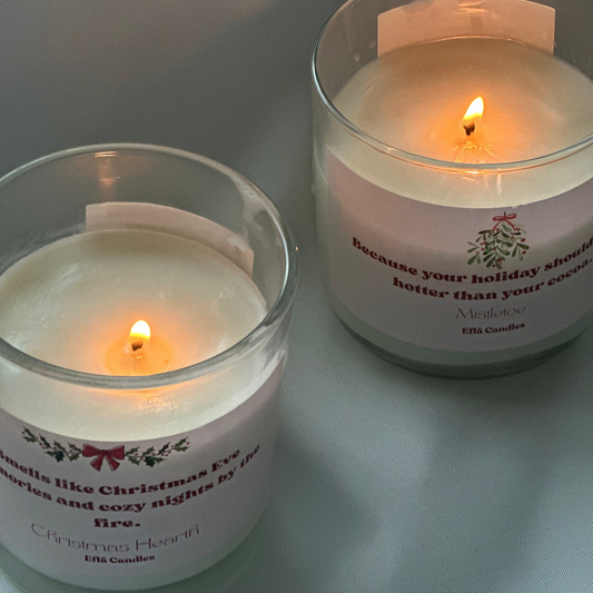 Mistletoe Soy Candle – Holiday scented candles made with natural soy wax, festive eucalyptus and pine fragrance for cozy winter homes.