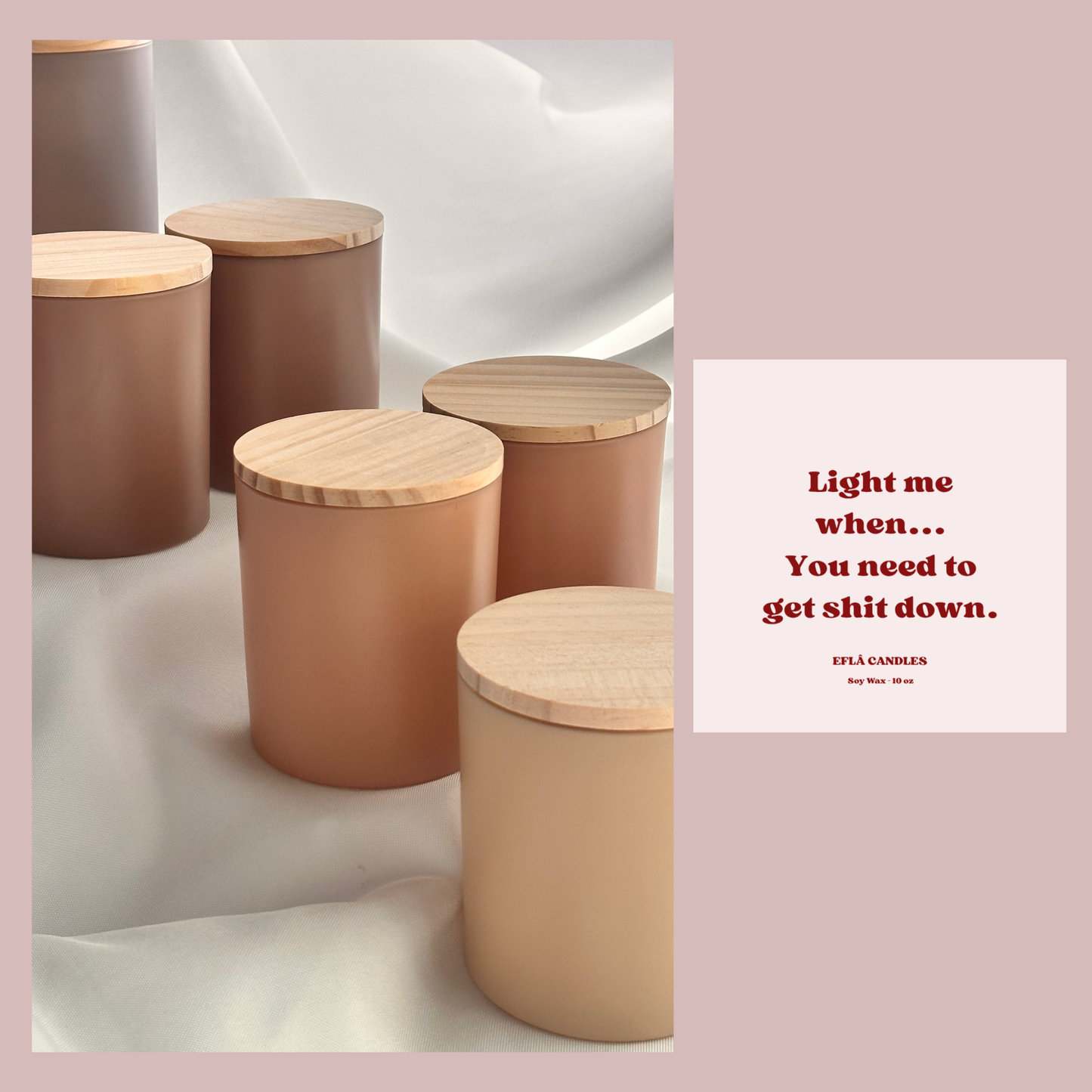“Light Me When You Need to Get Sh*t Done” – Motivational Scented Soy Candle | Custom Jar & Fragrance