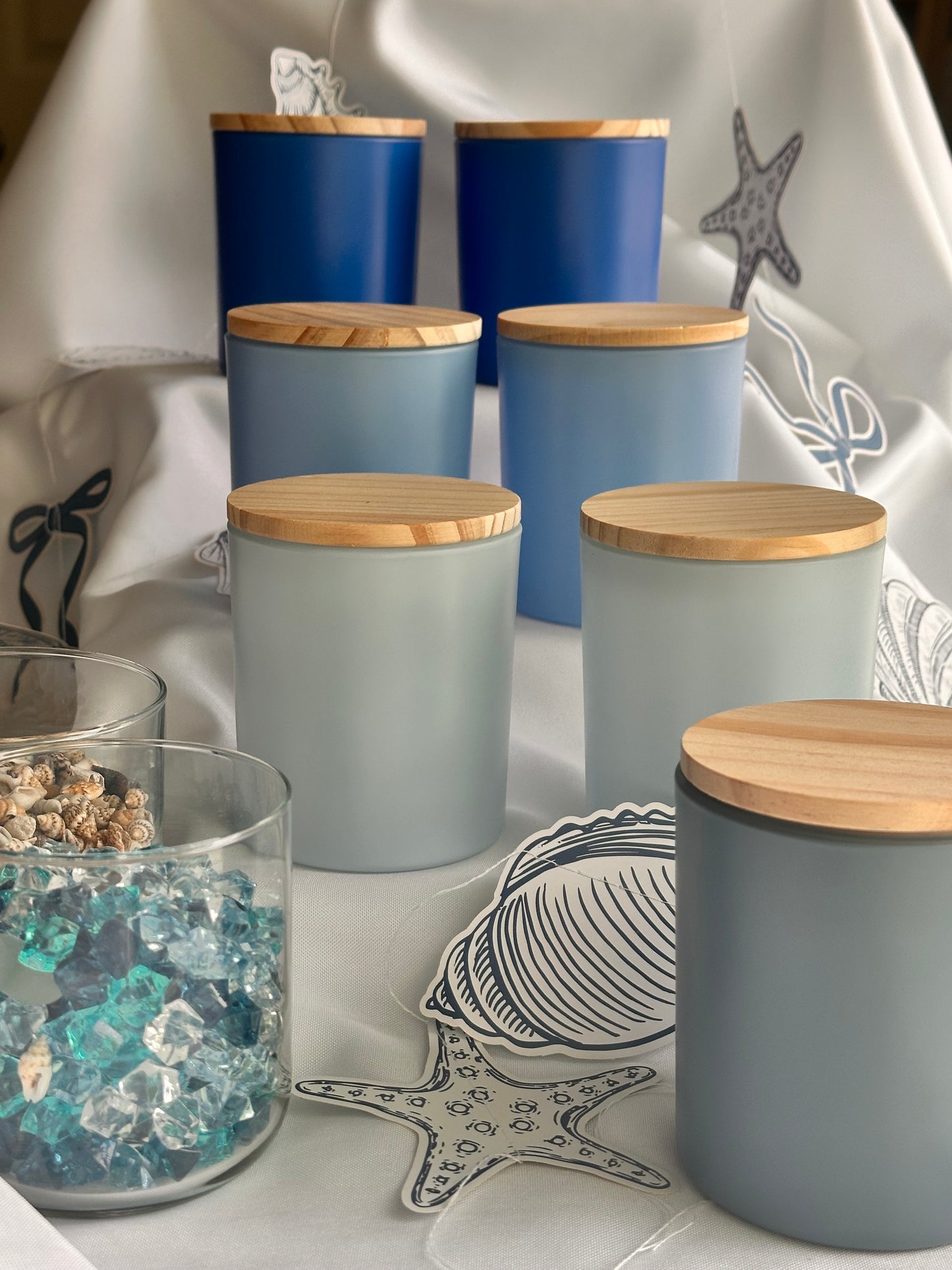 "The Summer I Held on to the Spark – Choose Your Team Inspired Candle Collection | Four Blue Jar Styles – Golden Hour & Selenite Glow Scents"