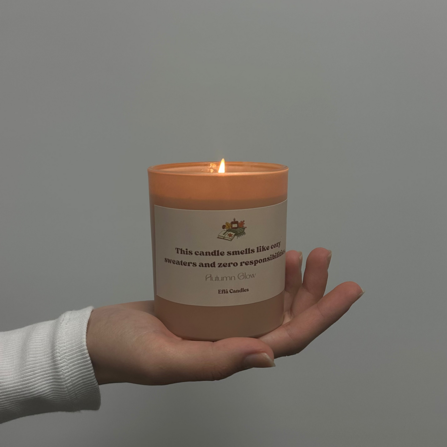 Autumn Glow soy candle from the Fall Collection – handcrafted scented candles made with natural soy wax, perfect cozy candles for autumn décor.