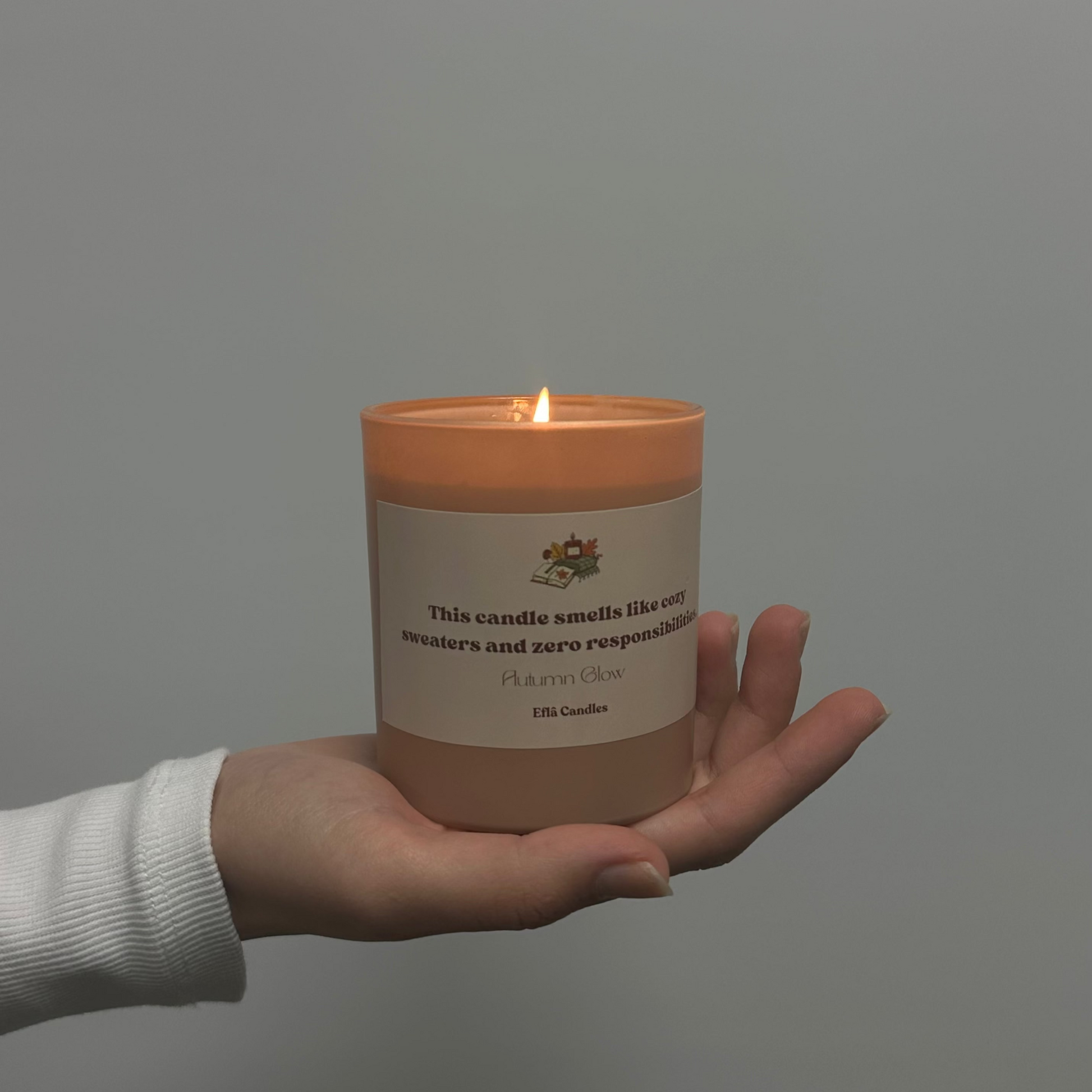 Autumn Glow soy candle from the Fall Collection – handcrafted scented candles made with natural soy wax, perfect cozy candles for autumn décor.